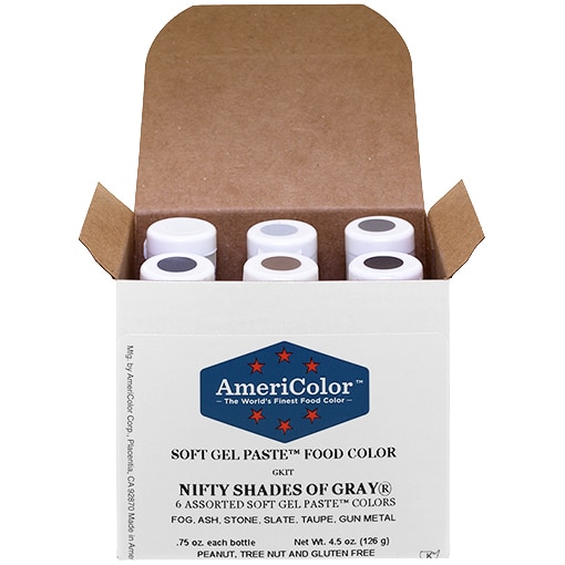 .75 Soft Gel Paste 6 Color Nifty Shades of Gray Kit
